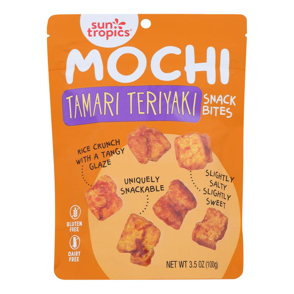 Sun Tropicsﾮ Mochi Rice Bites Tamari Soy Sauce, Tamari Soy Sauce - Case of 12 - 3.50 Ounce