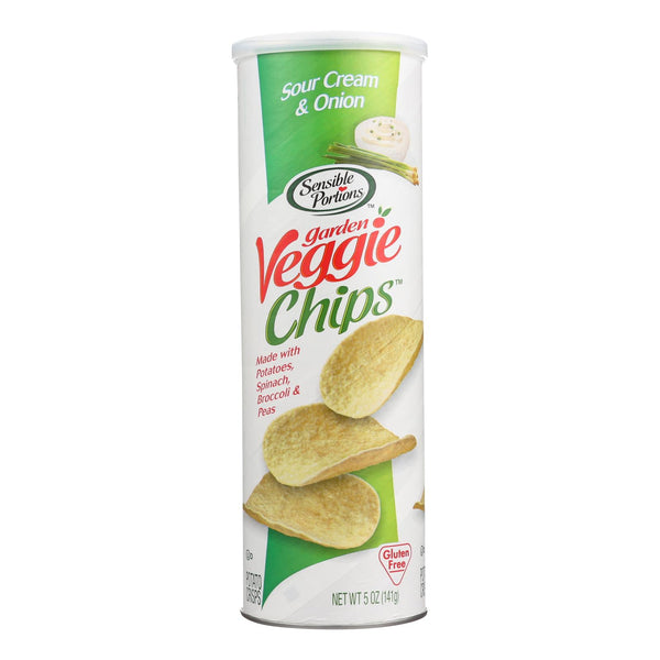 Sensible Portions Sour Cream & Onion Garden Veggie Chips In A Canister  - Case of 12 - 5 Ounce