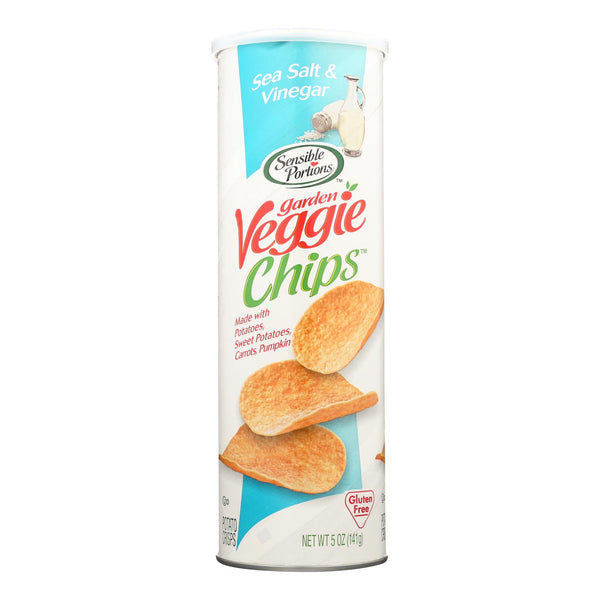 Sensible Portions Sea Salt & Vinegar Garden Veggie Chips  - Case of 12 - 5 Ounce