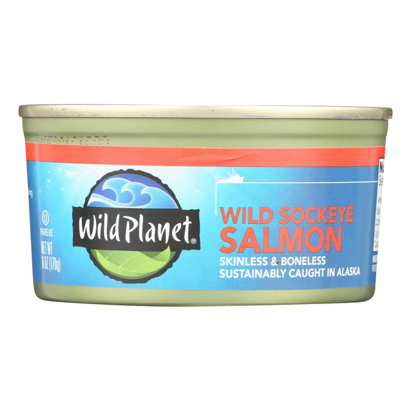 Wild Planet Wild Pacific Sockeye Salmon - Case of 12 - 6 Ounce.