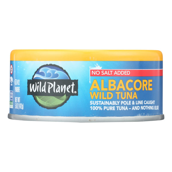 Wild Planet Wild Albacore Tuna - No Salt Added - Case of 12 - 5 Ounce.
