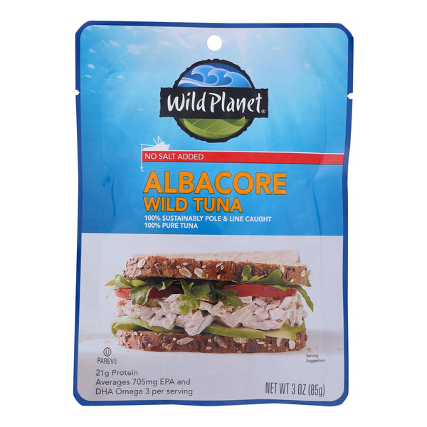 Wild Planet Wild Albacore Tuna With No Salt  - Case of 24 - 3 Ounce