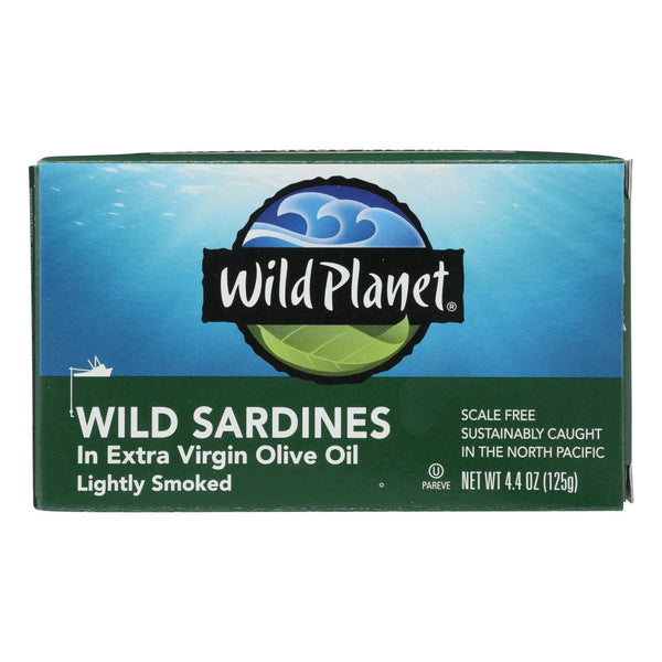 Wild Planet Wild Sardines In Extra Virgin Olive Oil - Case of 12 - 4.375 Ounce.