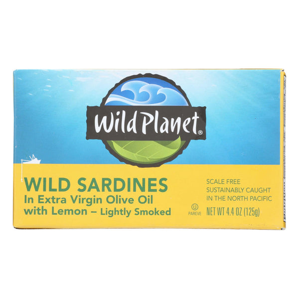 Wild Planet Sardines in Oil - Lemon - Case of 12 - 4.375 Ounce.