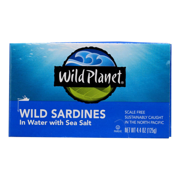 Wild Planet Wild Sardines In Spring Water - Case of 12 - 4.375 Ounce.