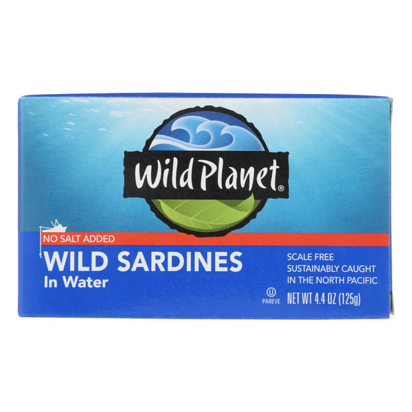Wild Planet Sardines in Water - Case of 12 - 4.375 Ounce.