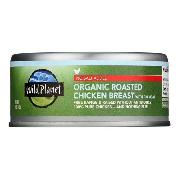 Wild Planet Organic Roasted Chicken Breast - No Salt Added - Case of 12 - 5 Ounce.