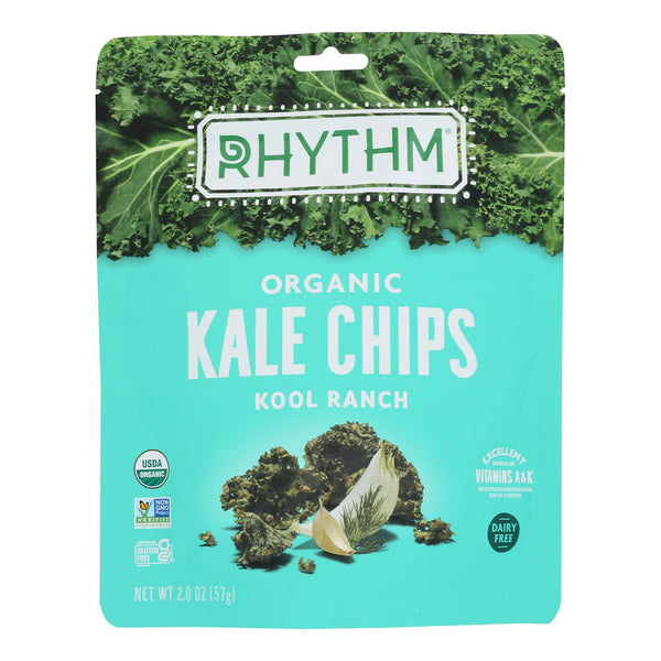 Rhythm Superfoods Kale Chips - Kool Ranch - Case of 12 - 2 Ounce.
