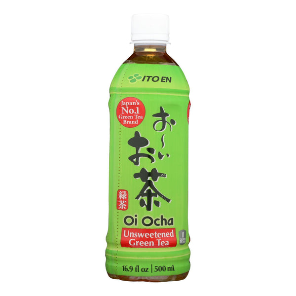 Ito En Oi Ocha Unsweetened Japanese Green Tea - Case of 12 - 16.9 Ounce