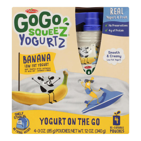 Gogo Squeez Yogurtz Low Fat Yogurt - Case of 12 - 4/3 Ounce