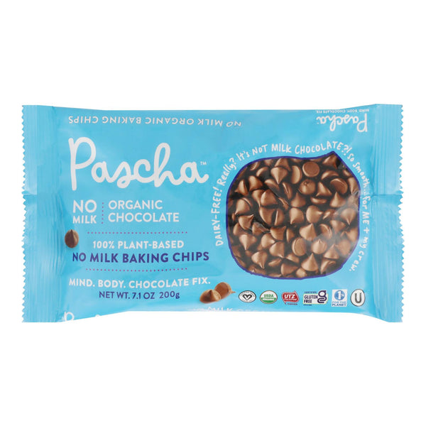 Pascha Organic Rice Milk Chocolate Baking Chips - Chocolate - Case of 8 - 7 Ounce