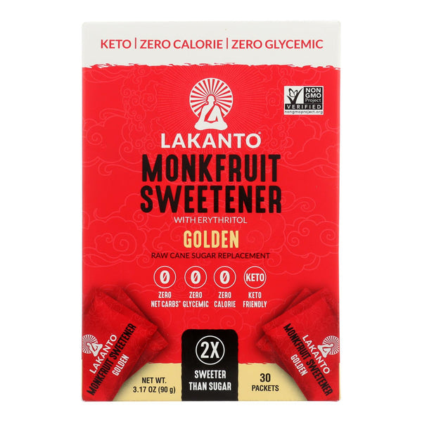 Lakanto - Monkfruit Sweetener Sticks - 30 Count - Case of 8 - 3.17 Ounce.