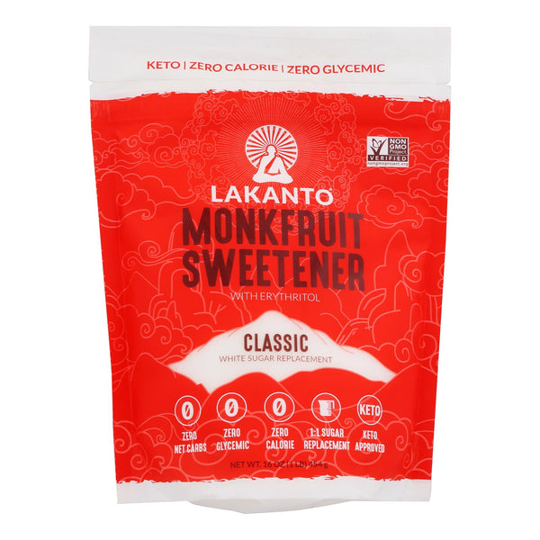 Lakanto - Classic Monkfruit Sweetener - Case of 8 - 16 Ounce.