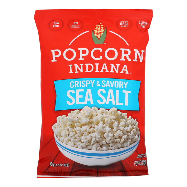 Popcorn Indiana Popcorn - Sea Salt - Case of 12 - 4.75 Ounce.