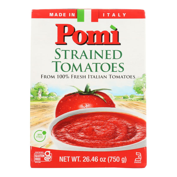 Pomi Tomatoes - Tomatoes Strained - Case of 12 - 26.46 Ounce