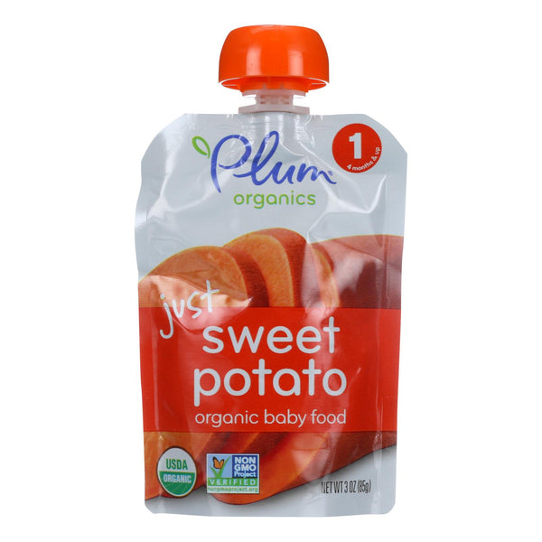 Plum Organics Just Veggie Baby Food - Sweet Potato - Case of 6 - 3 Ounce.