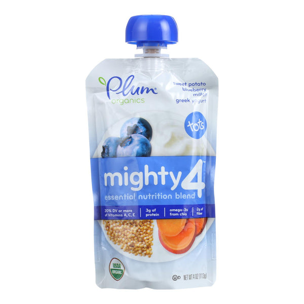 Plum Organics Plum Mighty 4 Tots Snacks Blueberry Sweet Potato Millet - Case of 6 - 4 Ounce