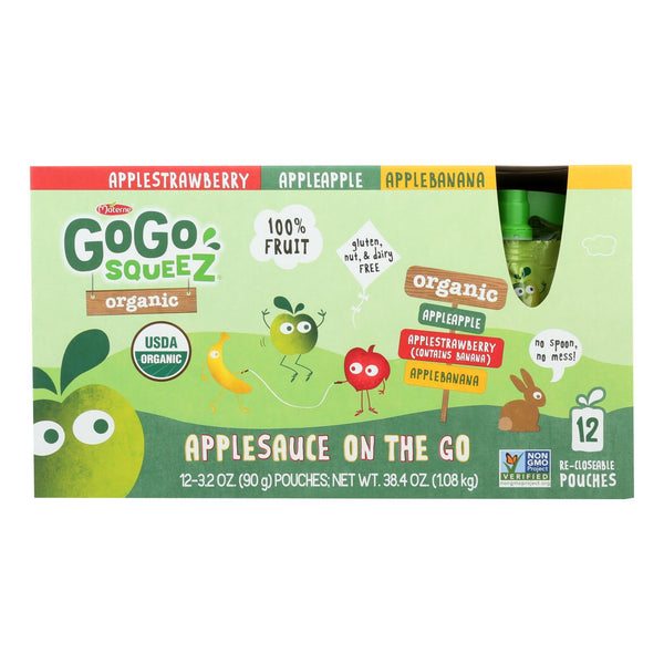 Gogo Squeez Gogo - Applesauce - Organic - Variety - Case of 6 - 12/3.2Ounce