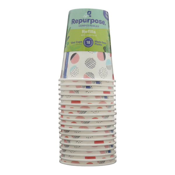 Repurpose - Cups Compostable 12 Ounce - Case of 12 - 18 Count