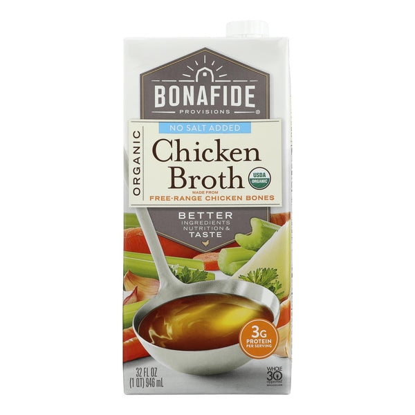 Bonafide Provisions - Broth Chicken No Salt - Case of 6-32 Fluid Ounce