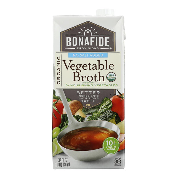 Bonafide Provisions - Broth Vegetable No Salt - Case of 6-32 Ounce