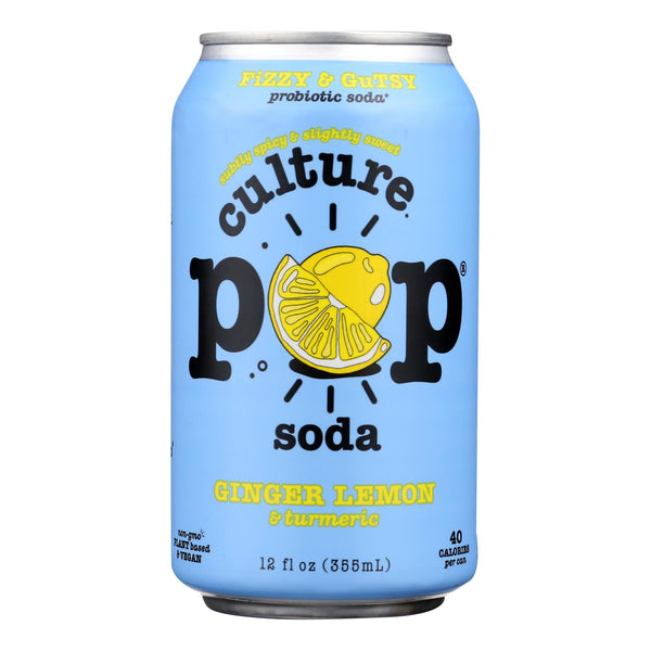 Culture Pop Soda - Soda Ginger Lemon - Case of 6-4/12 Fluid Ounce