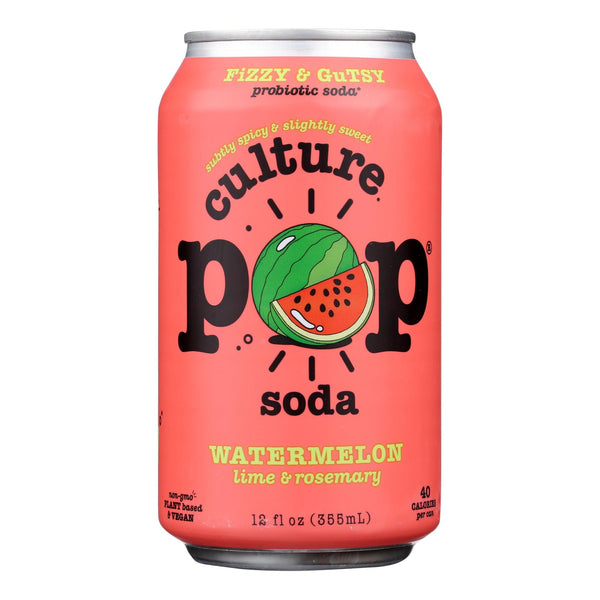 Culture Pop Soda - Soda Watermelon - Case of 6-4/12 Fluid Ounce