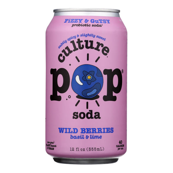Culture Pop Soda - Soda Wild Berries - Case of 6-4/12 Fluid Ounce