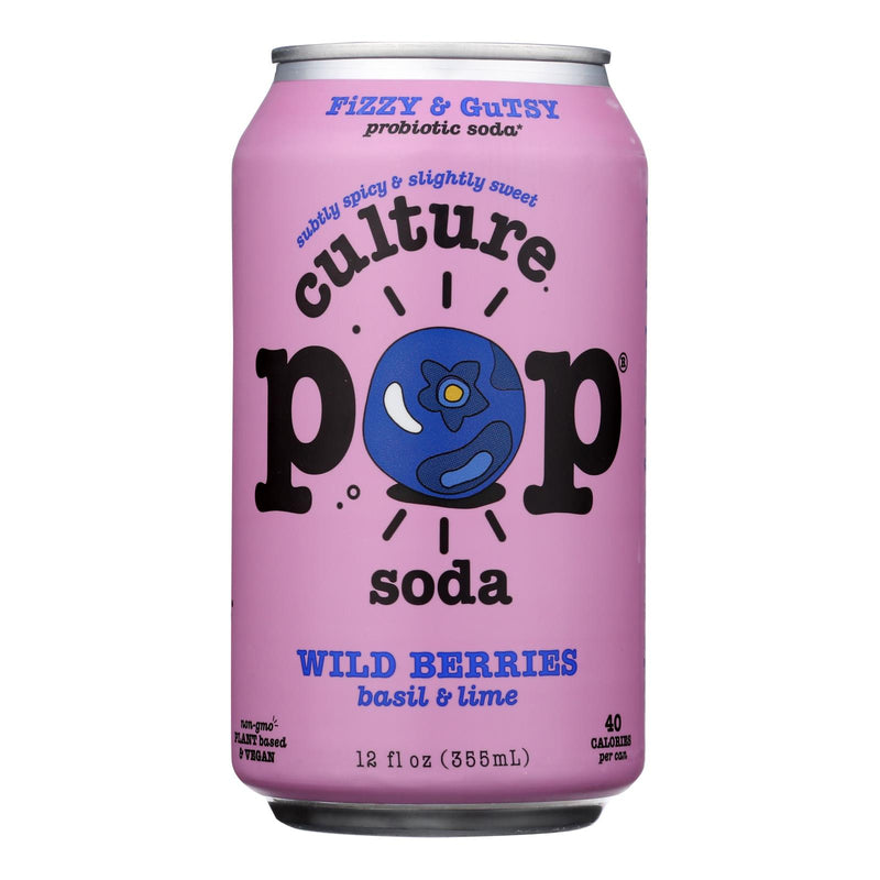 Culture Pop Soda - Soda Wild Berries - Case of 6-4/12 Fluid Ounce