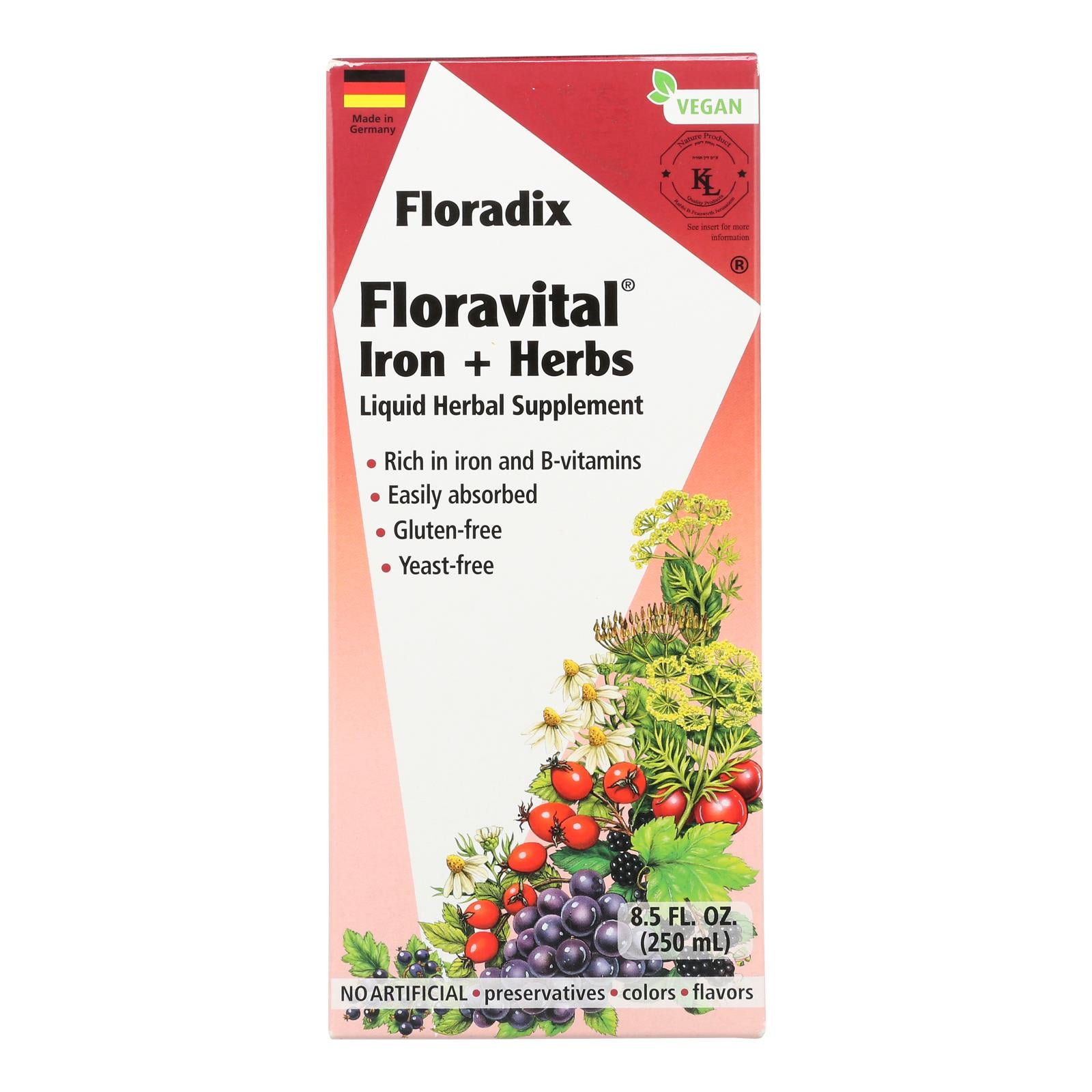 Floradix - Floravital Iron And Herbs - 1 Each 1-8.5 Fluid Ounce