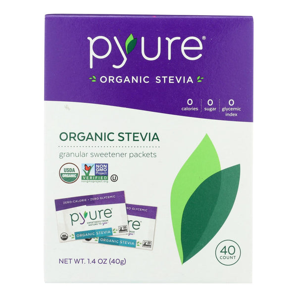 Pyure Brand Organic Stevia Granular Sweetener  - Case of 6 - 1.41 Ounce