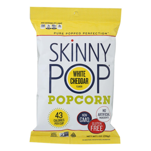 Skinnypop Popcorn Skinny Snack Flavored Popcorn White Cheddar - Case of 12 - 1 Ounce