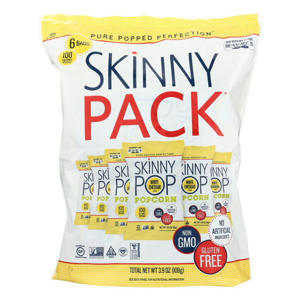 Skinnypop Popcorn Skinny Pop - White Cheddar - Case of 10 - 0.65 Ounce.