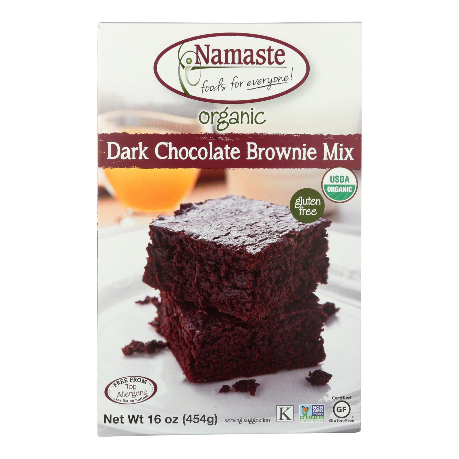 Namaste Foods - Brownie Mix Dark Ch Gluten Free - Case of 6-16 Ounce