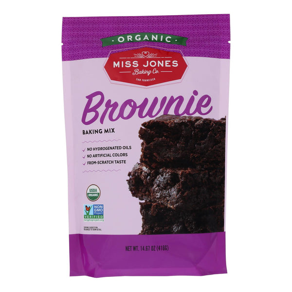 Miss Jones Baking Mix - Brownie - Case of 6 - 14.67 Ounce.