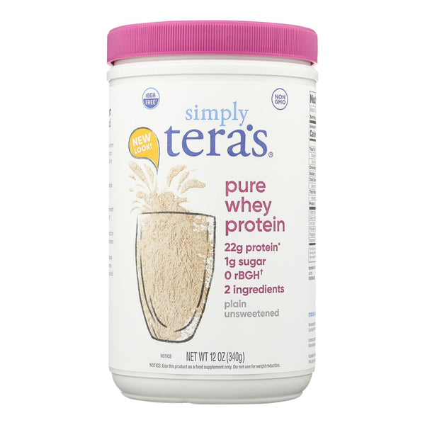 Tera's Whey Protein - rBGH Free - Plain - Unsweetened - 12 Ounce