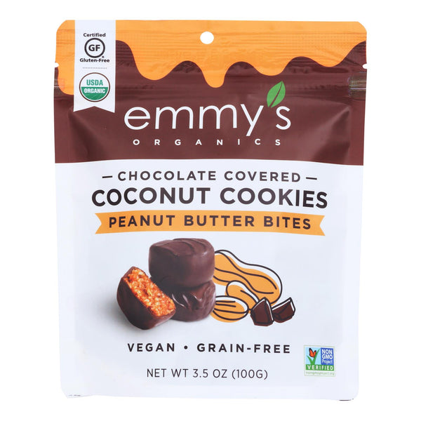 Emmy's Organics - Bites Chocolate Cvrd Peanut Butter - Case of 6 - 3.5 Ounce