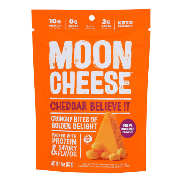 Moon Cheese's Cheddar Dehydrated Cheese Snack  - Case of 12 - 2 Ounce