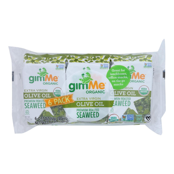 Gimme Seaweed Snacks Seaweed Snack - Organic - Extra Virgin Olive Oil - Case of 8 - 6/.17 Ounce