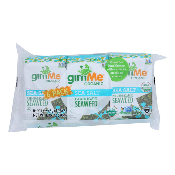 Gimme Seaweed Snacks Organic Roasted Seaweed Snack - Sea Salt - Case of 8 - 6/.17 Ounce