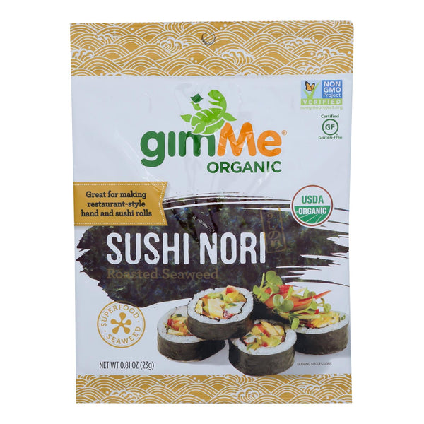 Gimme Seaweed Snacks 100% Organic Roasted Seaweed Sushi Nori - Wrap N' Roll - Case of 12 - .81 Ounce