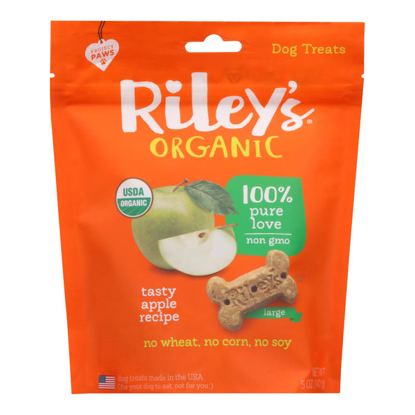 Riley's Organics Organic Dog Treats, Apple Recipe, Large  - Case of 6 - 5 Ounce