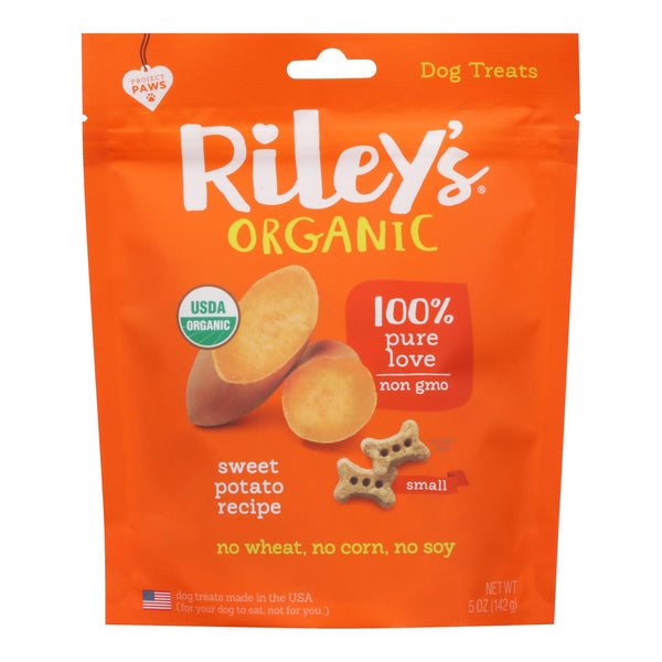 Riley's Organics Organic Dog Treats, Sweet Potato Recipe, Small  - Case of 6 - 5 Ounce