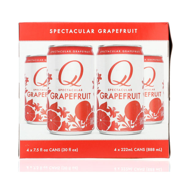 Q Drinks - Sparkling Grapefruit - Case of 6/4 Packs - 7.5Ounce Cans