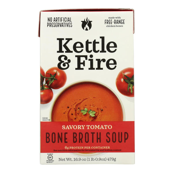 Kettle and Fire Soup - Tomato Soup - Case of 6 - 16.9 Ounce.