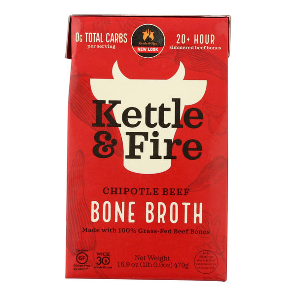 Kettle And Fire - Bone Broth Chipotle Beef - Case of 6 - 16.9 Ounce