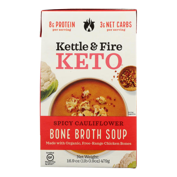 Kettle And Fire - Keto Soup Spicy Cauli/chkb - Case of 6 - 16.9 Ounce