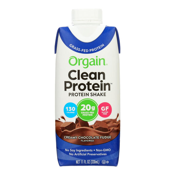 Orgain Organic Protein Shakes - Creamy Chocolate Fudge - Case of 12 - 11 Fl Ounce.