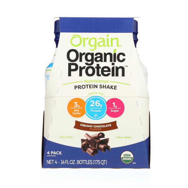 Orgain Creamy Chocolate Nutritional Protein Shake - Case of 12 - 14 Fluid Ounce