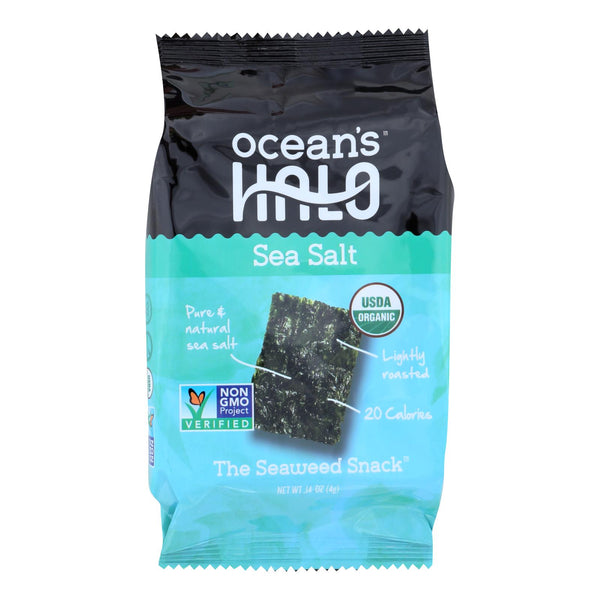 Ocean's Halo Seaweed, Sea Salt Snack  - Case of 12 - .14 Ounce